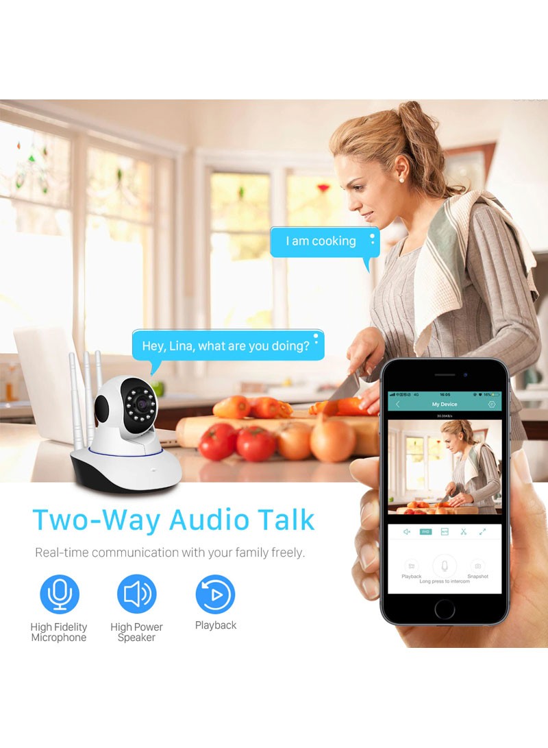 Camera - 3MP 11 IR LED 3.6mm Lens HD PTZ Two Way Audio Wifi SD Card _ Cloud Sto
