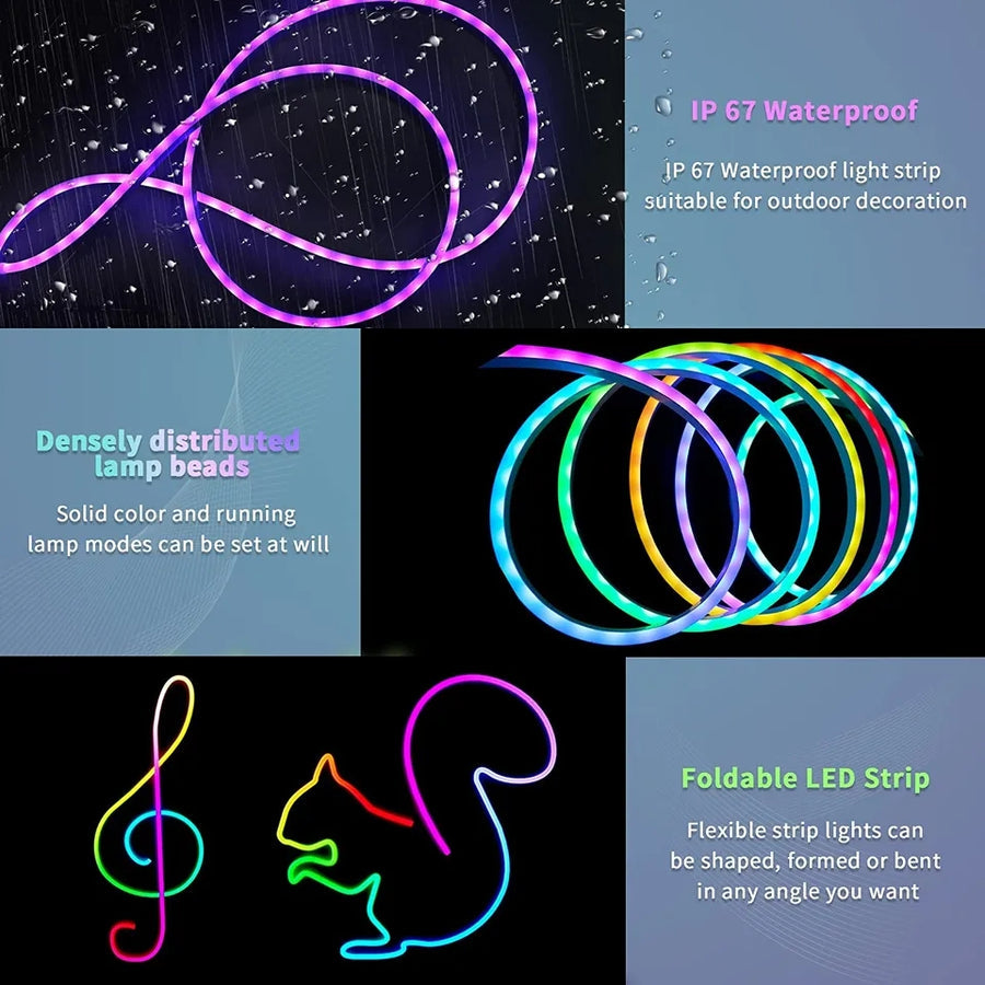 RGB Neon Rope Strip Lights