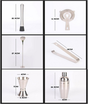 Cocktail Shaker Set Bartender Kit, Bar Set with Bamboo Stand 12 Piece Bartending Tools with Mocktail Recipes Booklet