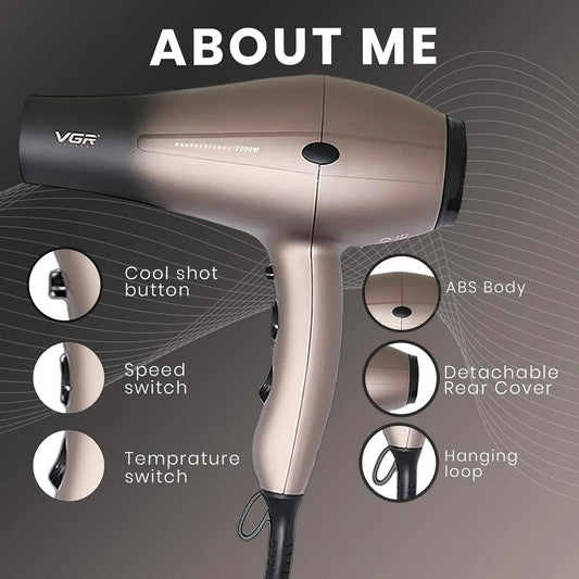 V463 Professional Hair Dryer _ 1800-2200W High-Performance