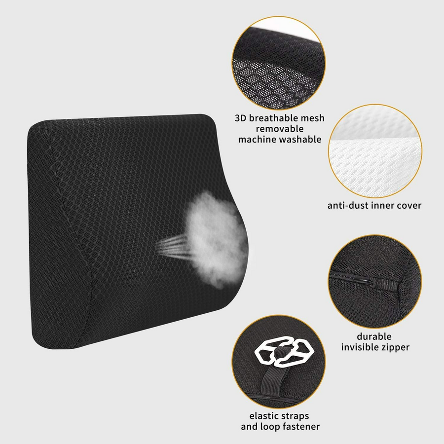 Lumbar Support Pillow High-Density Memory Foam for Superior Comfort