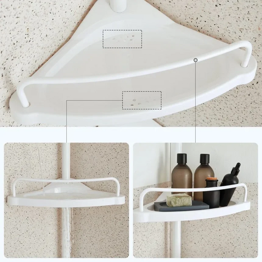 4 Tier Bathroom Corner Shelf with Towel Holder