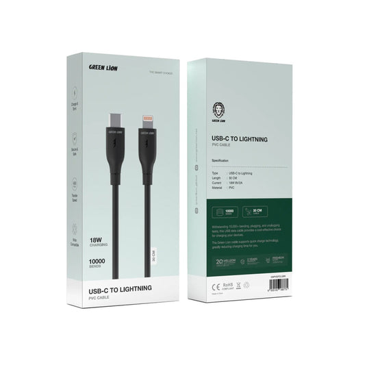 Green Lion USB-C TO Lightning PVC Cable 30 CM