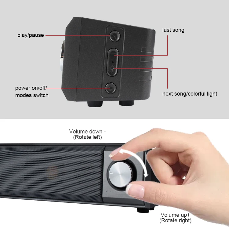 LED-909 10W Portable Wireless Bluetooth Speaker