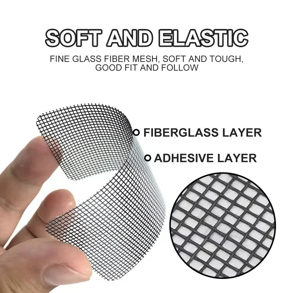 Mosquito Net Repair Tape Strong Self Adhesive Fiberglass Patch Covering Mesh