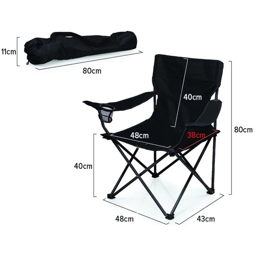 Portable & Foldable Outdoor Camping Chair with Cup Holder