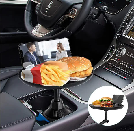 Tray Food for Car – Adjustable Car Tray Table & Phone Holder