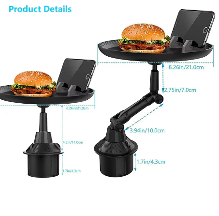 Tray Food for Car – Adjustable Car Tray Table & Phone Holder