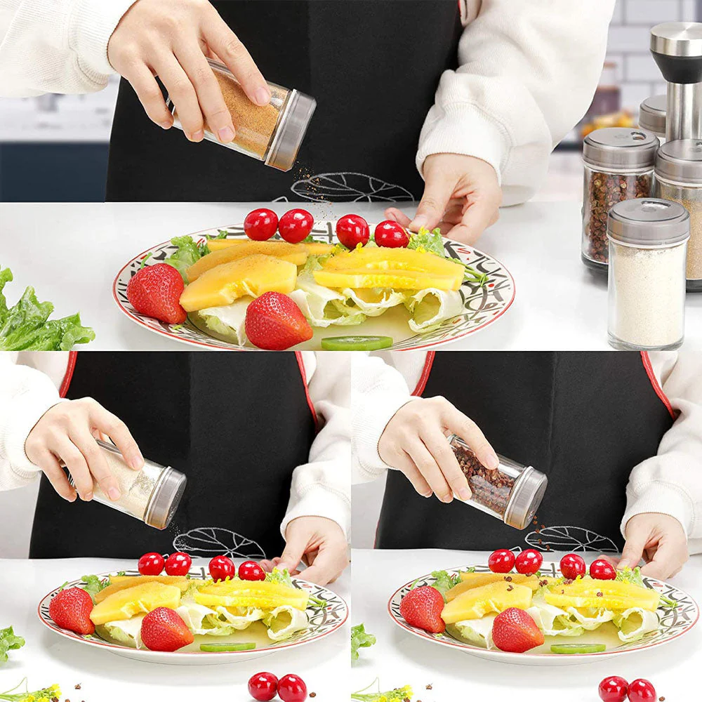 Jar Revolving Spice Rack Organizer with Rotating Stand and Salt & Pepper