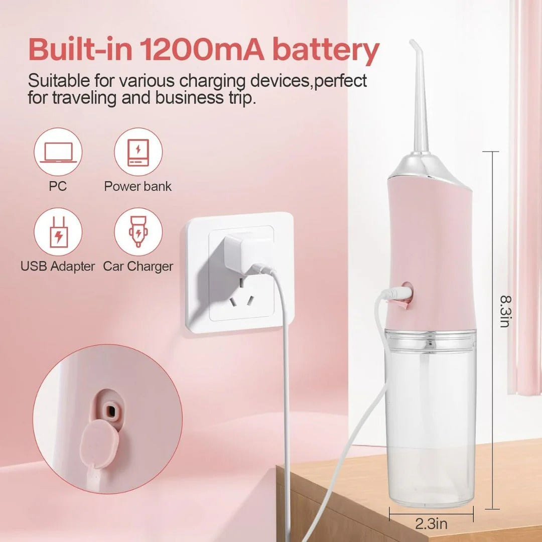 Professional Oral Irrigator for Teeth & Gums with 4 Jet Tips, 3 Modes & 360° Rotation Water Dental Flosser