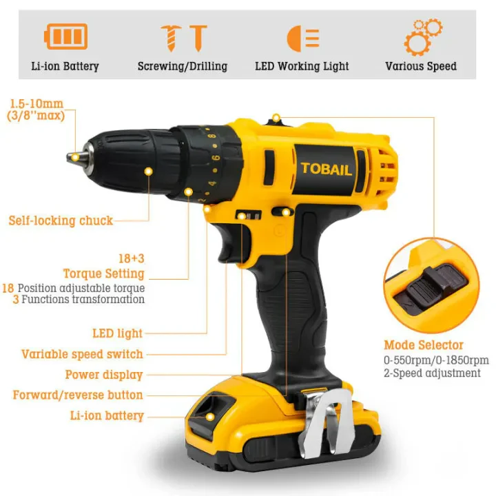 24V DUNLANDI Cordless Drill Machine Kit