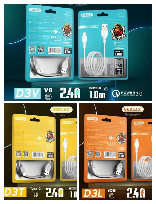 UNIVERSAL Charging CABLE 1M: TYPE-C, MICRO, iOS