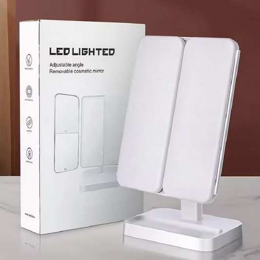 Vanity Led Lighted Travel Makeup Mirror Desktop Magnified Make Up Mirror with Lights