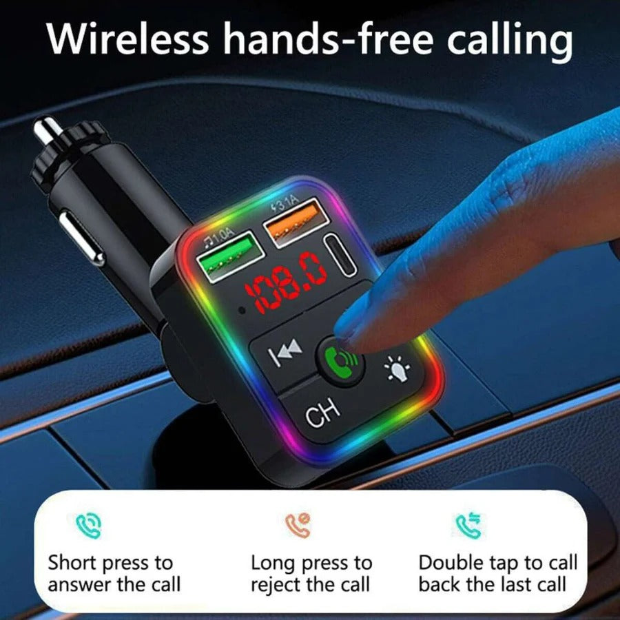 Wireless Bluetooth FM Transmitter & Fast Charger