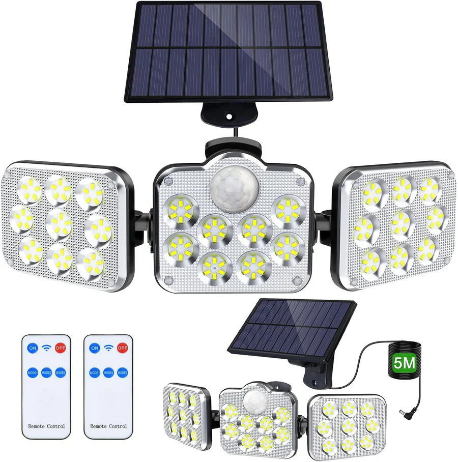 Solar Motion Sensor Outdoor Lights, 360° Rotatable, Waterproof Security Light - Shu3ndk.com