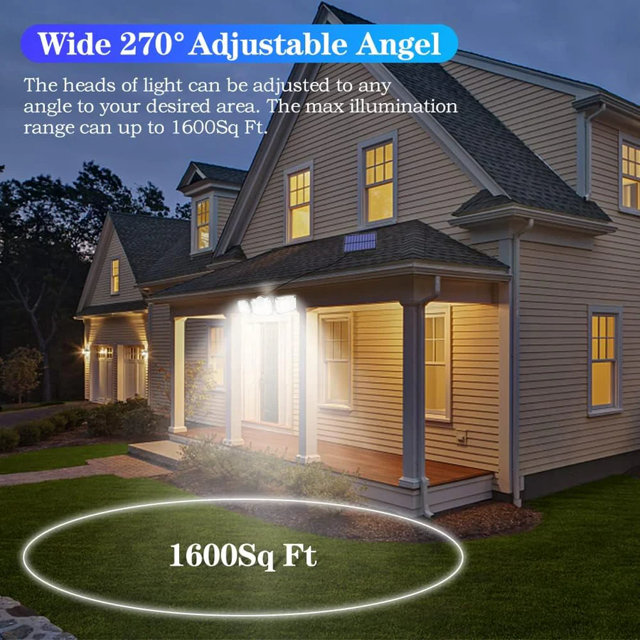 Solar Motion Sensor Outdoor Lights, 360° Rotatable, Waterproof Security Light