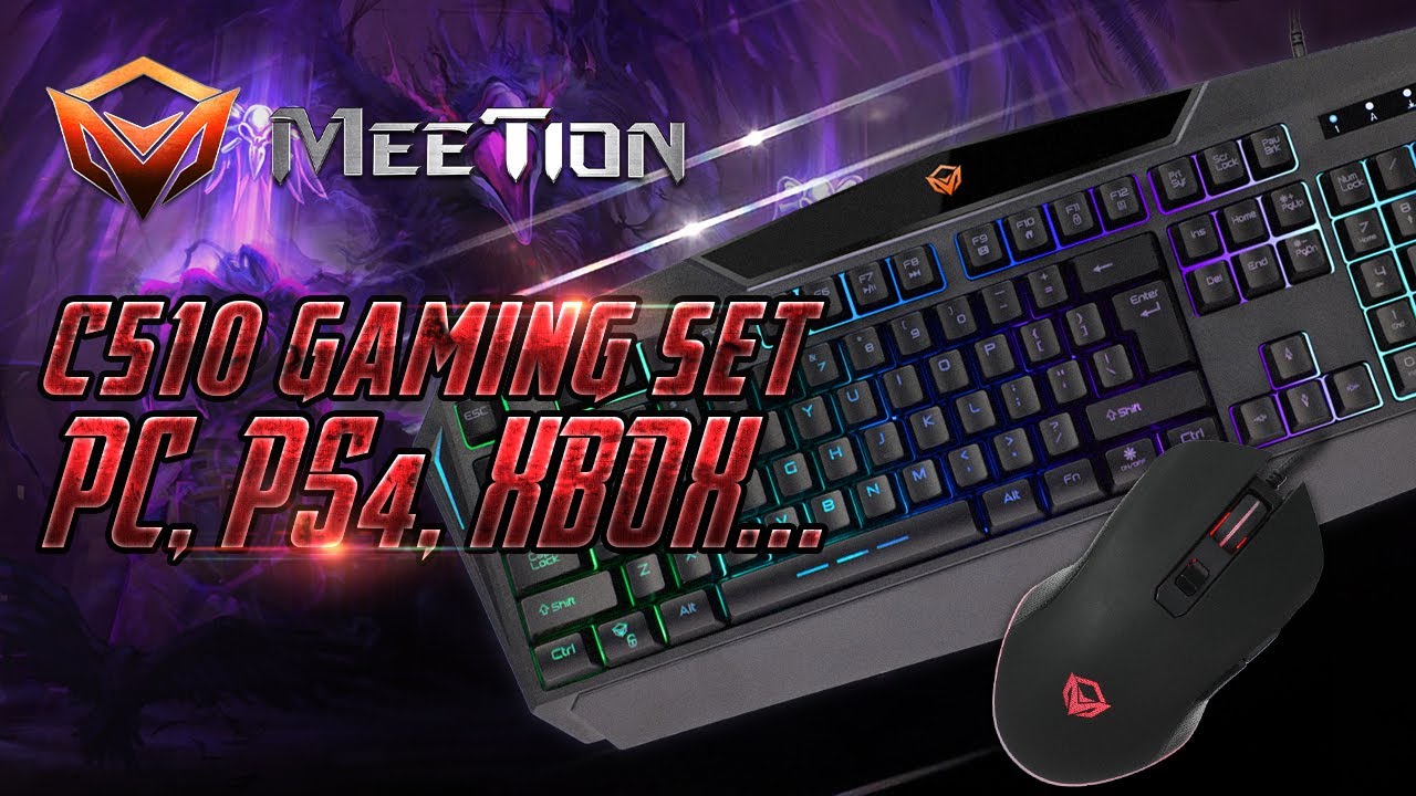 Backlit Gaming Keyboard and Mouse Combo Meetion C510 USB