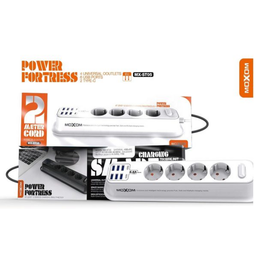 Power Strip with Anti Static Sockets MX-ST05 MOXOM