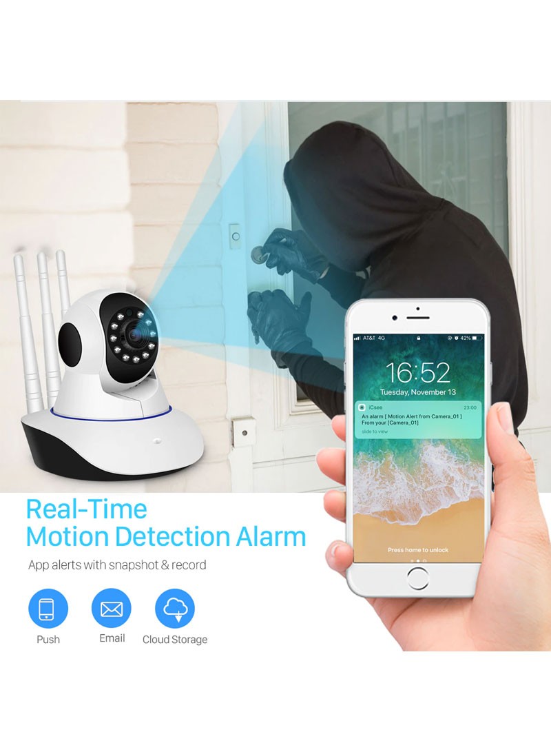 Camera - 3MP 11 IR LED 3.6mm Lens HD PTZ Two Way Audio Wifi SD Card _ Cloud Sto