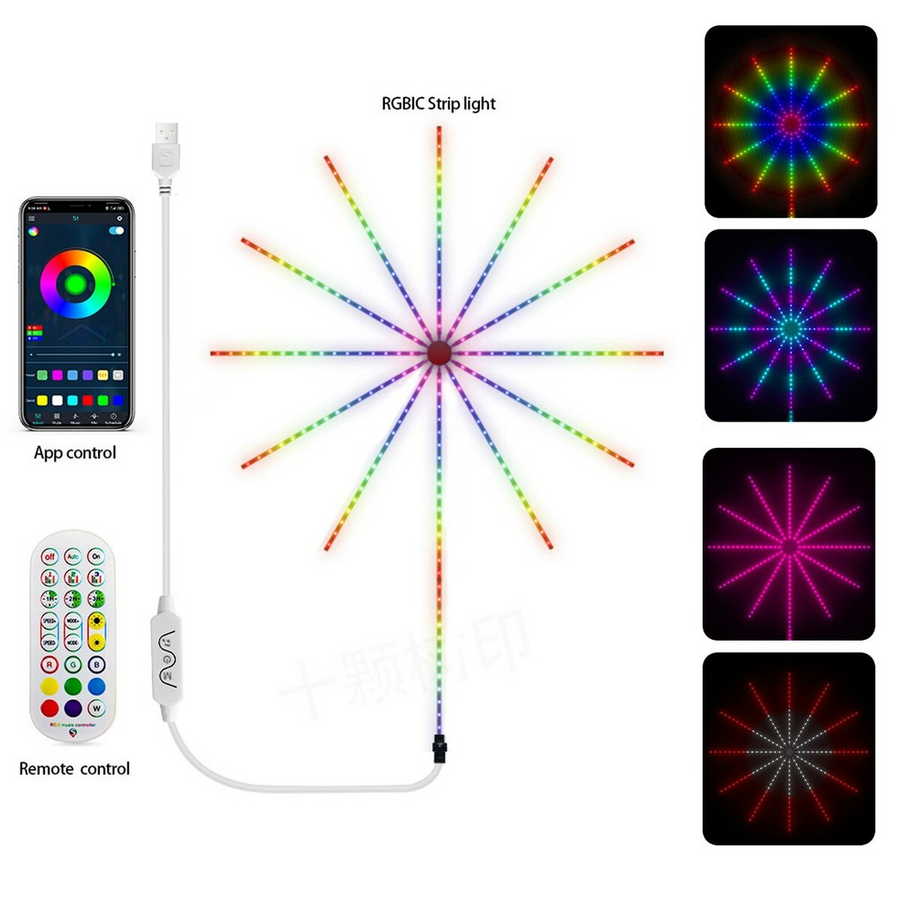 LED Fire Work Strip Lights App And Remote Control