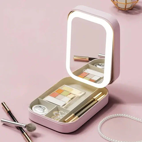 Travel Size LED Mirror & Beauty Makeup Case