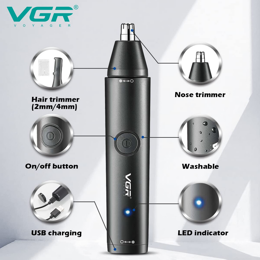 Ear, Nose & Eyebrow Trimmer – USB Rechargeable, Nose Clipper