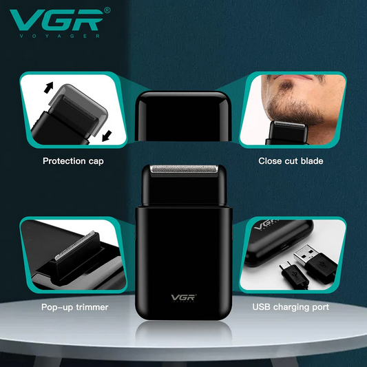 Ultra-Thin Electric Shaver & Beard Trimmer – Rechargeable Razor with USB