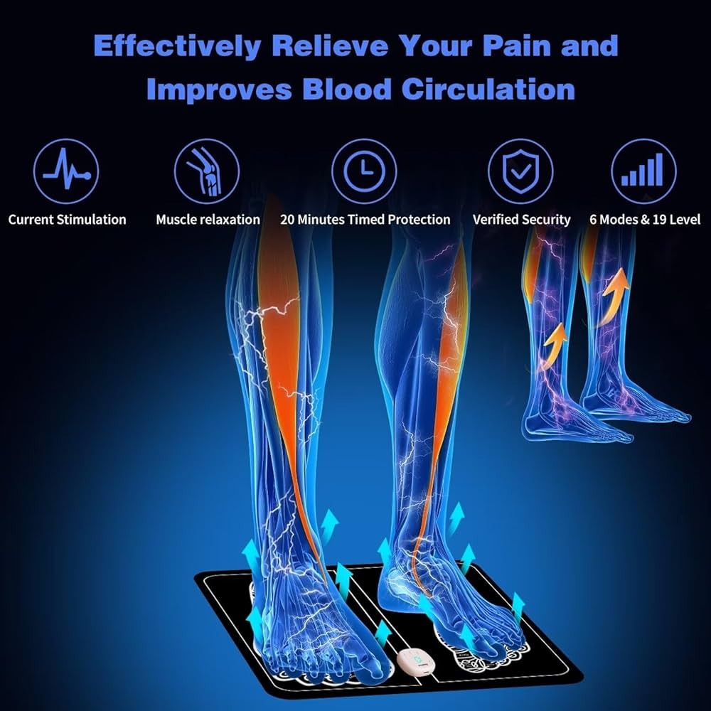 Electric EMS Foot Massager Pad Foldable USB Rechargeable
