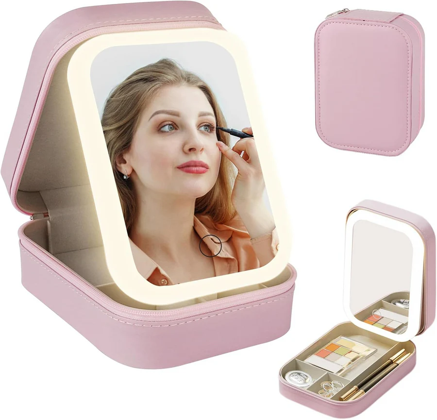 Travel Size LED Mirror & Beauty Makeup Case