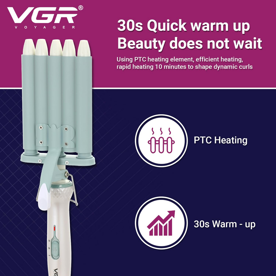 V597 - Professional Wavy Hair 5 Barrels Curling Iron