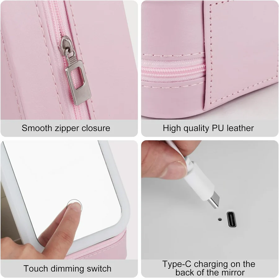Travel Size LED Mirror & Beauty Makeup Case