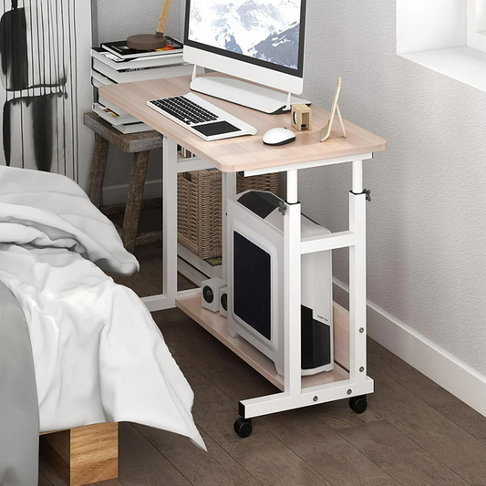Height Adjustable Desk with Wheels Bedside Table