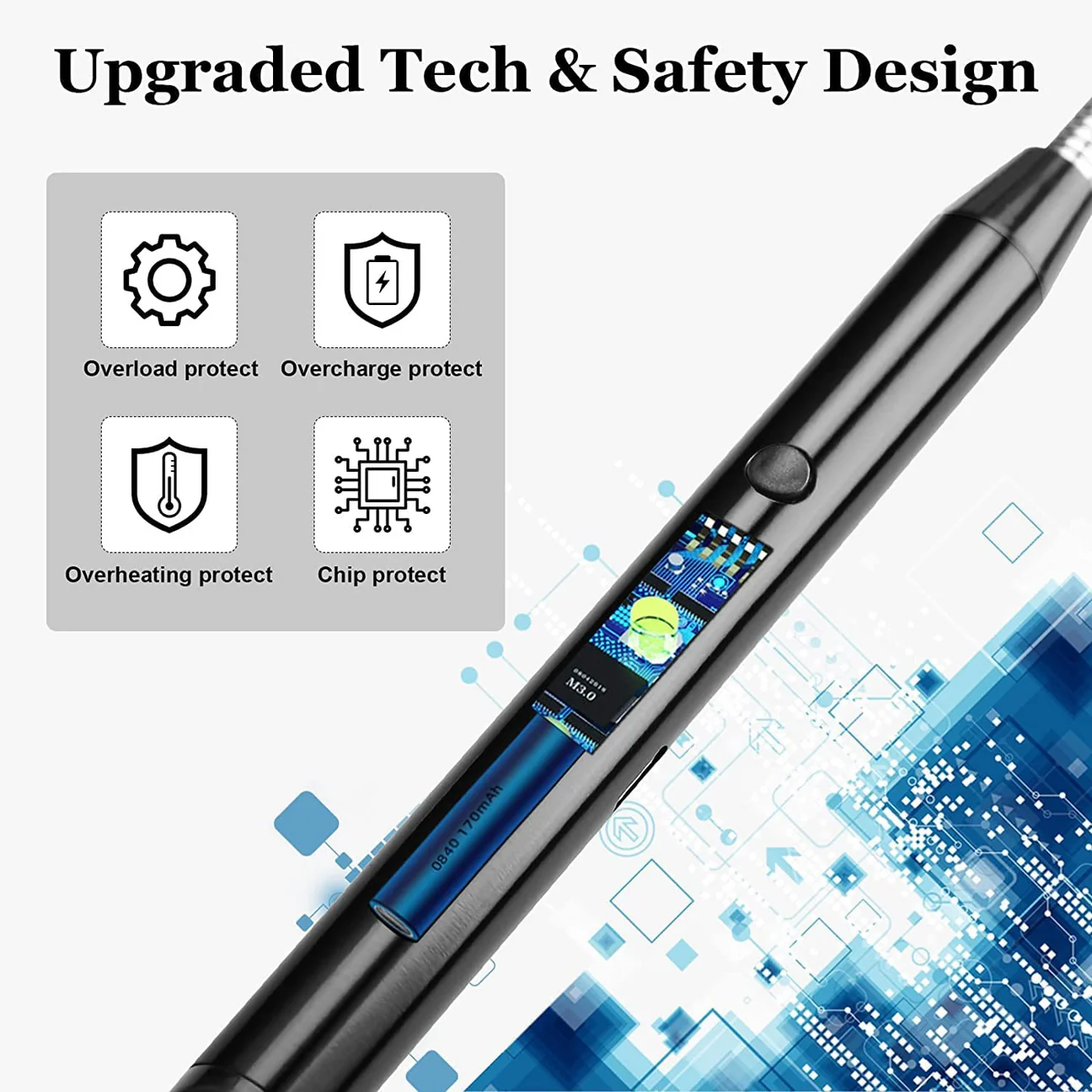 BBQ Lighter with Rechargeable USB Cable with Flexible Goose Neck