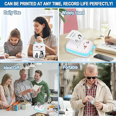 Bluetooth Pocket Mini Printer, For Android & iOS With 1 Free Paper Rol