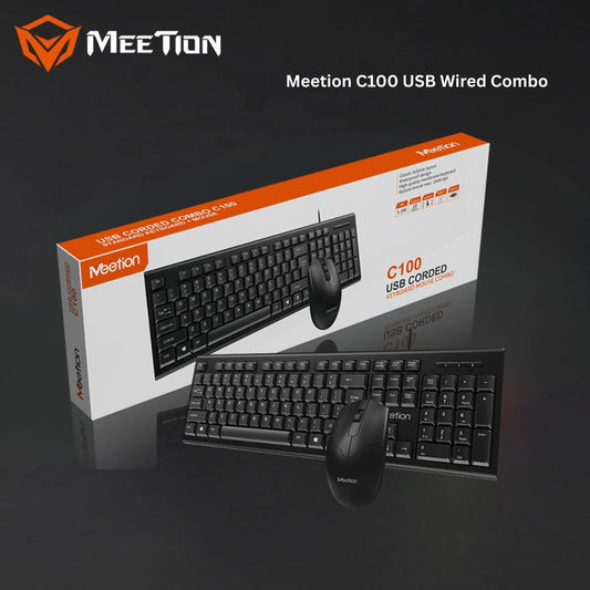 Meetion MT-C100 USB WIRED KEYBOARD AND MOUSE COMBO KIT FOR COMPUTER