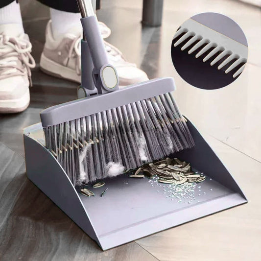 4 in 1 Broom & Dustpan Set – Multifunctional Floor Brush - Folding Mop