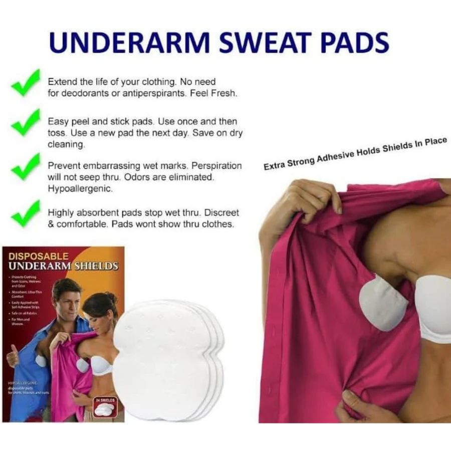 Disposable Underarm Sweat Pads - Odor-Blocking Protection