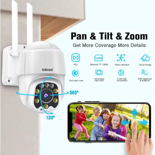 Security Camera Outdoor HD 1080P Wi-Fi IP Cam Pan Tilt 360