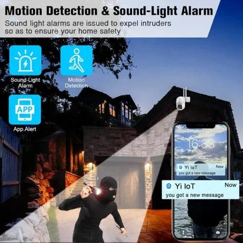 Security Camera Outdoor HD 1080P Wi-Fi IP Cam Pan Tilt 360
