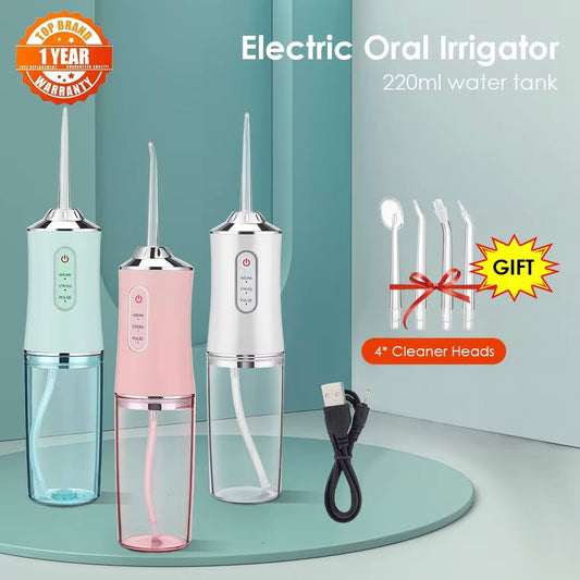 Professional Oral Irrigator for Teeth & Gums with 4 Jet Tips, 3 Modes & 360° Rotation Water Dental Flosser