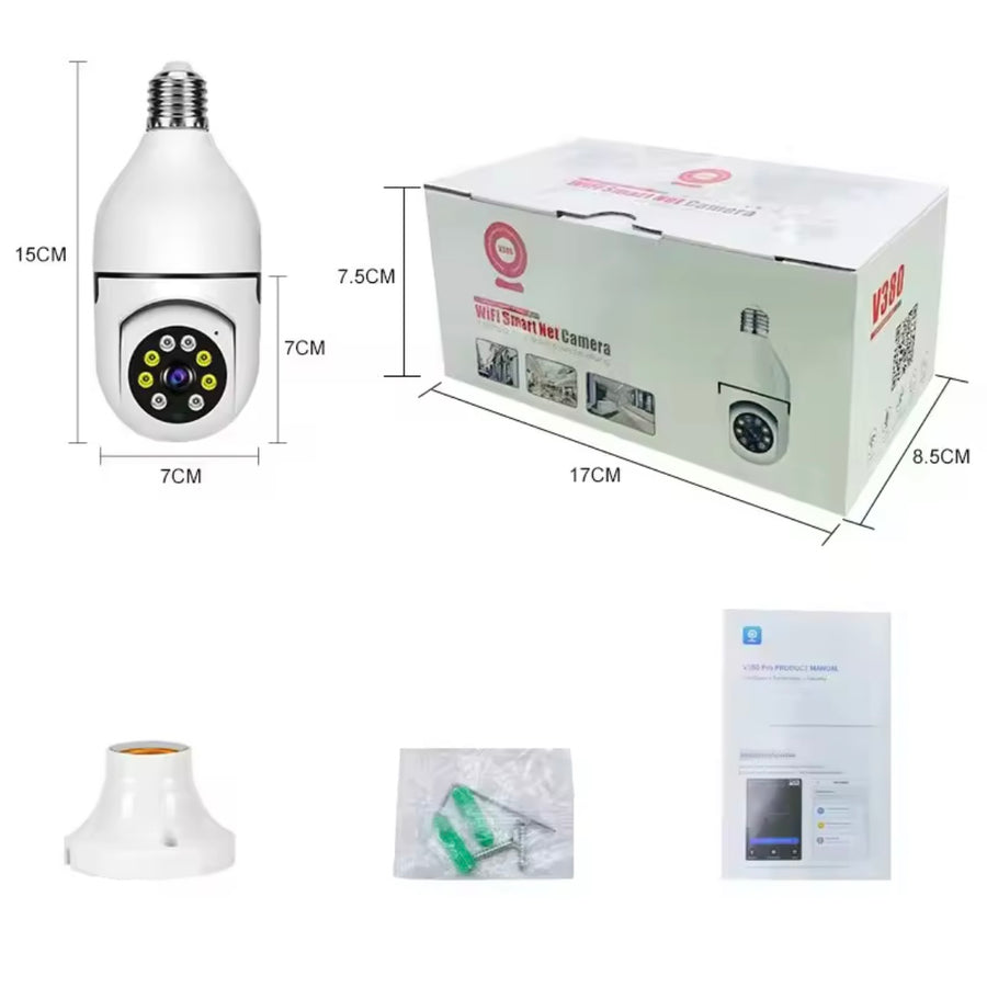 V380 PRO E27 360 Degree LED Light 1080P Wireless Panoramic Home Securi
