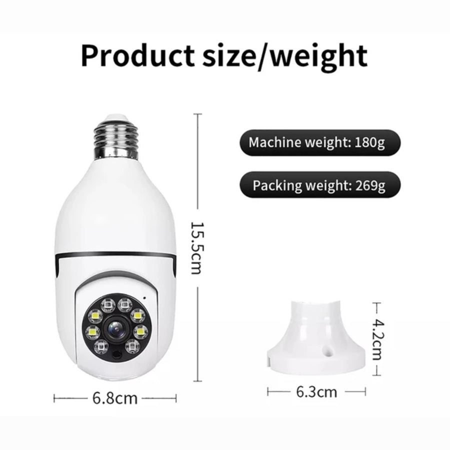 V380 PRO E27 360 Degree LED Light 1080P Wireless Panoramic Home Securi