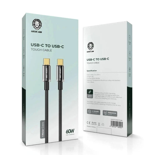 Green Lion USB-C to USB-C Cable 1m 60W - Type: USB-C to USB-C