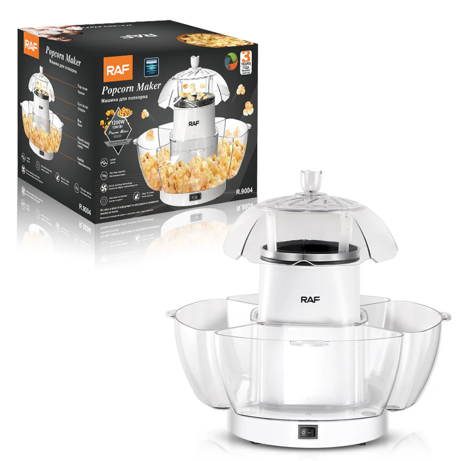 Large Capacity Electric Popcorn Machine with Bowl 1200W R9004