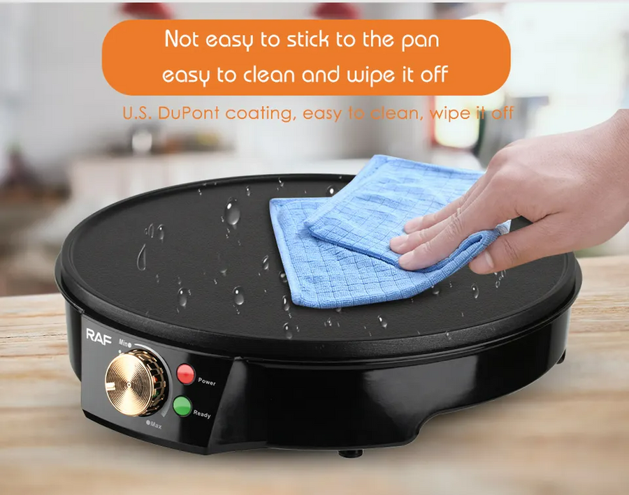 1200W Mini Aluminum Crepe Maker Pan Commercial Pancake Pan Cake Electric R528