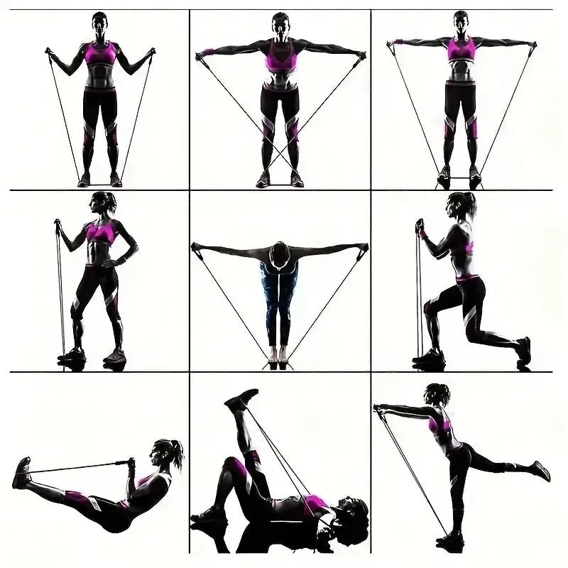 Resistance Bands Set Elastic Tube Bands Door Anchor Ankle Straps