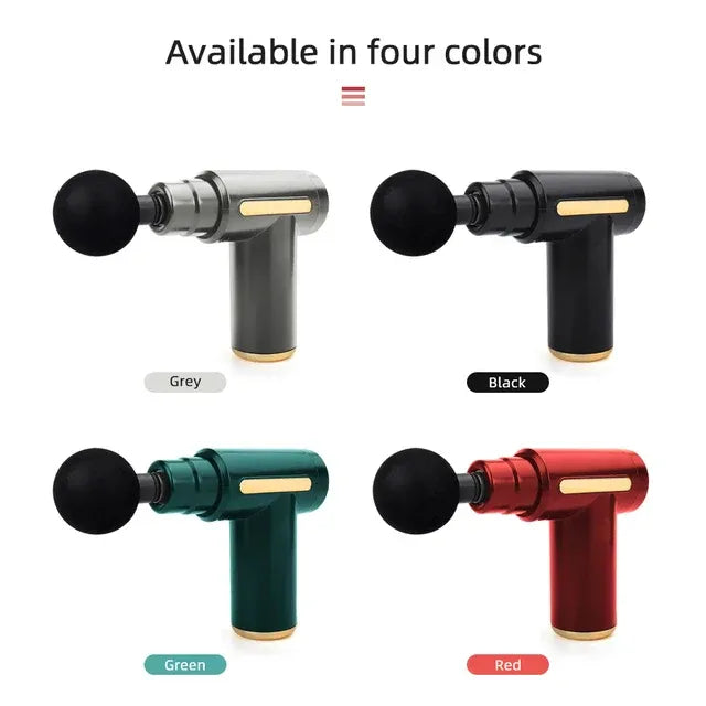 Rechargeable Mini Muscle Massage Gun With 6 Gears And 4 Massage Heads