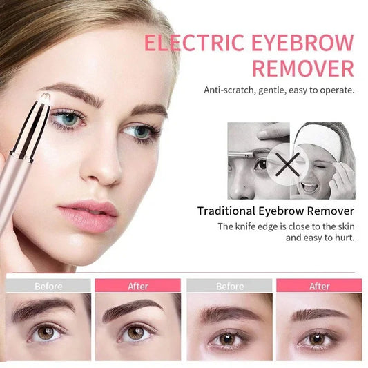Women Electric Eyebrow Trimmer Hair Removal Epilator Painless