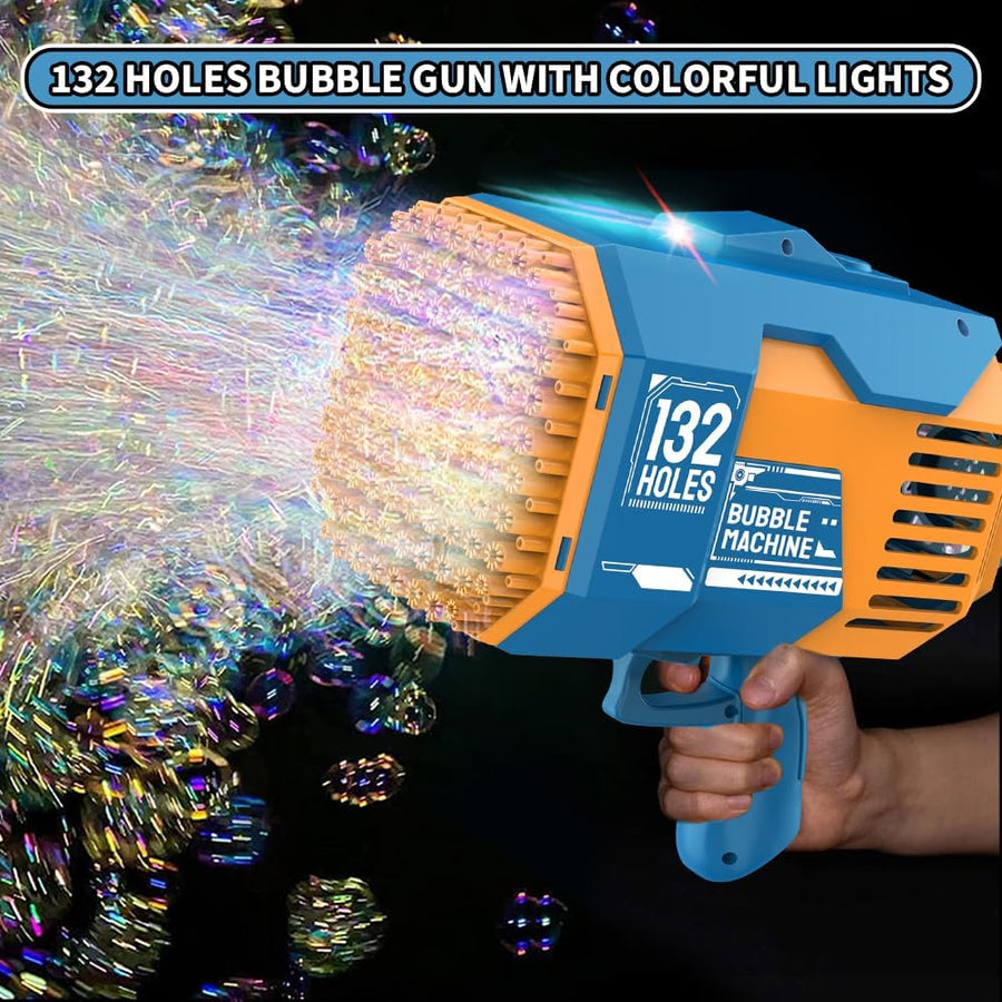 Bubble Gun 132 Holes with Colorful Lights