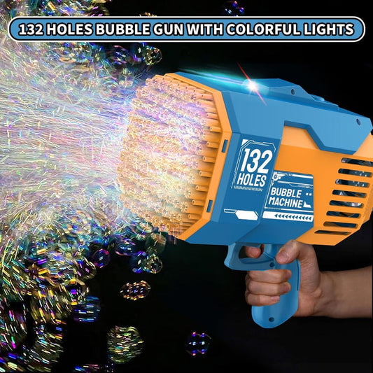 Bubble Gun 132 Holes with Colorful Lights
